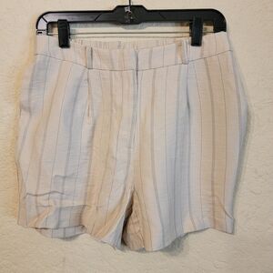 LC Lauren Conrad Tan Striped Dressy Shorts Sz M